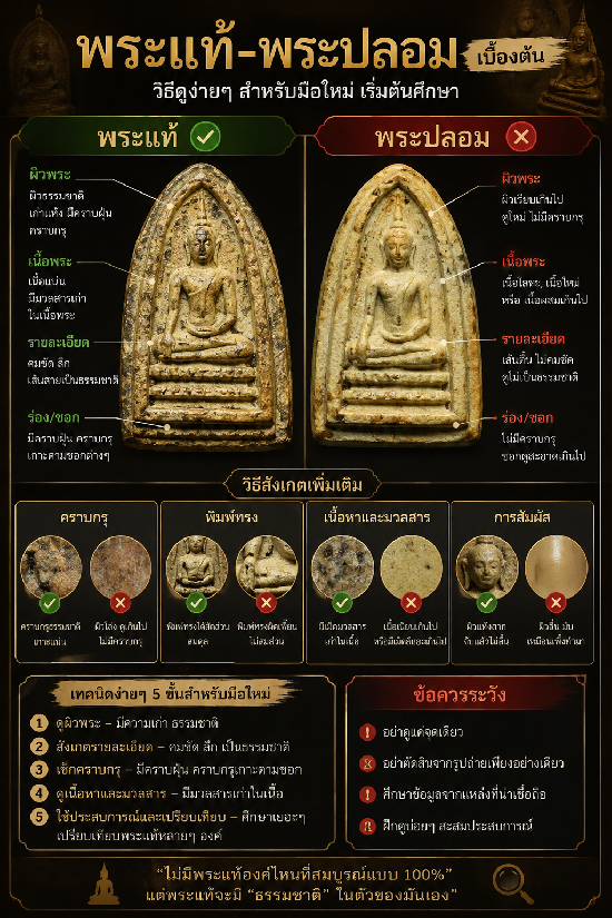 วิธีสังเกตพระแท้-พระปลอมเบื้องต้น ที่มือใหม่ควรรู้ก่อนเช่าบูชา